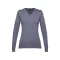 MILAN WOMEN. Women's V-neck jumper, Female, 70% cotton and 30% polyamide: 220 g/m², Heather grey, XXL