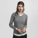 MILAN WOMEN. Women's V-neck jumper, Female, 70% cotton and 30% polyamide: 220 g/m², Heather grey, XXL