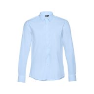   PARIS. Men's poplin shirt, Male, 68% cotton, 28% polyamide and 4% spandex: 115 g/m², Light blue, XL