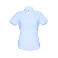   LONDON WOMEN. Women's oxford shirt, Female, 70% cotton and 30% polyester: 130 g/m², Light blue, XXL