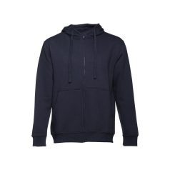   AMSTERDAM. Men's hooded full zipped sweatshirt, Male, 50% cotton and 50% polyester: 320 g/m², Navy blue, L