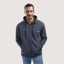 AMSTERDAM. Men's hooded full zipped sweatshirt, Male, 50% cotton and 50% polyester: 320 g/m², Heather blue, L