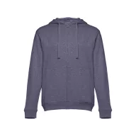   AMSTERDAM. Men's hooded full zipped sweatshirt, Male, 50% cotton and 50% polyester: 320 g/m², Heather blue, M