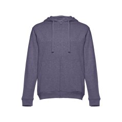   AMSTERDAM. Men's hooded full zipped sweatshirt, Male, 50% cotton and 50% polyester: 320 g/m², Heather blue, XL