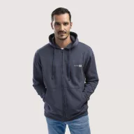   AMSTERDAM. Men's hooded full zipped sweatshirt, Male, 50% cotton and 50% polyester: 320 g/m², Heather blue, XL