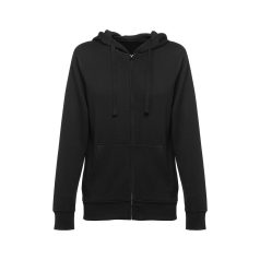   AMSTERDAM WOMEN. Women's hooded full zipped sweatshirt, Female, 50% cotton and 50% polyester: 320 g/m², Black, L