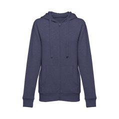   AMSTERDAM WOMEN. Women's hooded full zipped sweatshirt, Female, 50% cotton and 50% polyester: 320 g/m², Heather blue, M