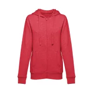   AMSTERDAM WOMEN. Women's hooded full zipped sweatshirt, Female, 50% cotton and 50% polyester: 320 g/m², Heather red, XXL