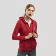   AMSTERDAM WOMEN. Women's hooded full zipped sweatshirt, Female, 50% cotton and 50% polyester: 320 g/m², Heather red, XXL