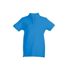   ADAM KIDS. Children's polo shirt, Kids, Piquet mesh 100% cotton: 195 g/m², Acqua blue, 10