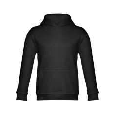   PHOENIX KIDS. Children's unisex hooded sweatshirt, Kids, 50% cotton and 50% polyester: 320 g/m², Black, 10