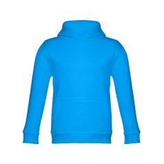  PHOENIX KIDS. Children's unisex hooded sweatshirt, Kids, 50% cotton and 50% polyester: 320 g/m², Acqua blue, 10