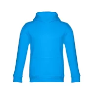   PHOENIX KIDS. Children's unisex hooded sweatshirt, Kids, 50% cotton and 50% polyester: 320 g/m², Acqua blue, 12