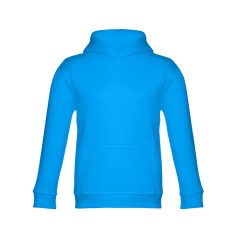   PHOENIX KIDS. Children's unisex hooded sweatshirt, Kids, 50% cotton and 50% polyester: 320 g/m², Acqua blue, 6