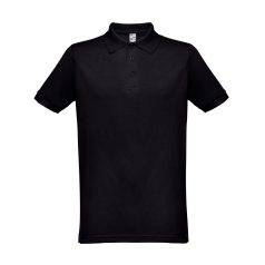   BERLIN. Men's polo shirt, Male, Piquet mesh 65% polyester and 35% cotton: 200 g/m², Black, L