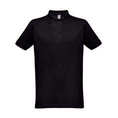   BERLIN. Men's polo shirt, Male, Piquet mesh 65% polyester and 35% cotton: 200 g/m², Black, XL