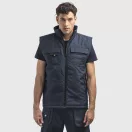 STOCKHOLM. Workwear padded bodywarmer, Unisex, 100% polyester, Navy blue, XL
