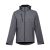 ZAGREB. Men's softshell with removable hood, Male, 96% polyester and 4% spandex (2 layers): 280 g/m², Grey, L