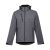 ZAGREB. Men's softshell with removable hood, Male, 96% polyester and 4% spandex (2 layers): 280 g/m², Grey, S