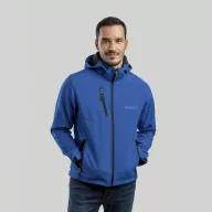   ZAGREB. Men's softshell with removable hood, Male, 96% polyester and 4% spandex (2 layers): 280 g/m², Royal blue, L