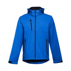   ZAGREB. Men's softshell with removable hood, Male, 96% polyester and 4% spandex (2 layers): 280 g/m², Royal blue, S