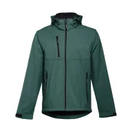  ZAGREB. Men's softshell with removable hood, Male, 96% polyester and 4% spandex (2 layers): 280 g/m², Dark green, M