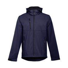   ZAGREB. Men's softshell with removable hood, Male, 96% polyester and 4% spandex (2 layers): 280 g/m², Navy blue, M