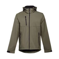   ZAGREB. Men's softshell with removable hood, Male, 96% polyester and 4% spandex (2 layers): 280 g/m², Army green, L