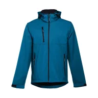   ZAGREB. Men's softshell with removable hood, Male, 96% polyester and 4% spandex (2 layers): 280 g/m², Petrol blue, L