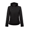 ZAGREB WOMEN. Women's softshell with removable hood, Female, 96% polyester and 4% spandex (2 layers): 280 g/m², Black, M
