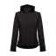 ZAGREB WOMEN. Women's softshell with removable hood, Female, 96% polyester and 4% spandex (2 layers): 280 g/m², Black, M