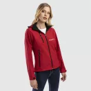 ZAGREB WOMEN. Women's softshell with removable hood, Female, 96% polyester and 4% spandex (2 layers): 280 g/m², Red, M