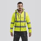 ZAGREB WORK. High-visibility softshell jacket for men, with removable hood, Male, 100% polyester (3 layers): 320 g/m², Hexachrome yellow, XXL