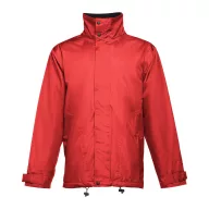   LIUBLIANA. Unisex heavy-weight coat, Unisex, Exterior: 100% polyester pongee 240 and waterproof PVC coating. Inside: 100% taffeta polyester. Filling: polyester 80 g/m², Red, S