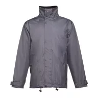   LIUBLIANA. Unisex heavy-weight coat, Unisex, Exterior: 100% polyester pongee 240 and waterproof PVC coating. Inside: 100% taffeta polyester. Filling: polyester 80 g/m², Grey, L
