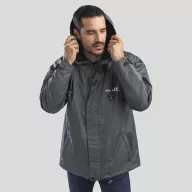   LIUBLIANA. Unisex heavy-weight coat, Unisex, Exterior: 100% polyester pongee 240 and waterproof PVC coating. Inside: 100% taffeta polyester. Filling: polyester 80 g/m², Grey, L