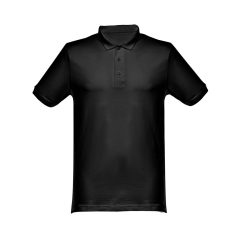   MONACO. Men's polo shirt, Male, Piquet mesh 100% cotton: 240 g/m². Colour 56: 85% cotton/15% viscose, Black, S