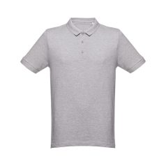   MONACO. Men's polo shirt, Male, Piquet mesh 100% cotton: 240 g/m². Colour 56: 85% cotton/15% viscose, Heather light grey, M