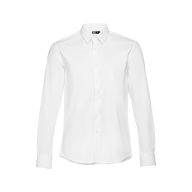   PARIS. Men's poplin shirt, Male, 68% cotton, 28% polyamide and 4% spandex: 115 g/m², White, L