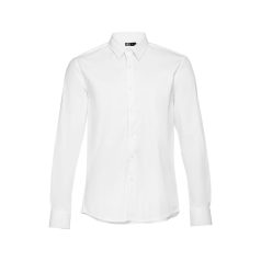   PARIS. Men's poplin shirt, Male, 68% cotton, 28% polyamide and 4% spandex: 115 g/m², White, M