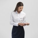 PARIS WOMEN. Women's poplin shirt, Female, 68% cotton, 28% polyamide and 4% spandex: 115 g/m², White, L