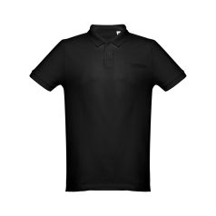   DHAKA. Men's polo shirt, Male, Piquet mesh 100% cotton: 195 g/m². Colour 56: 85% cotton/15% viscose, Black, XL
