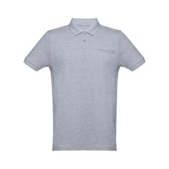   DHAKA. Men's polo shirt, Male, Piquet mesh 100% cotton: 195 g/m². Colour 56: 85% cotton/15% viscose, Heather light grey, XXL