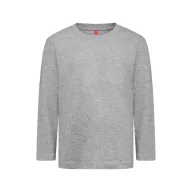   Tricou la baza gatului, Copii, maneca lunga, TH Clothes, 2401E12864, Bumbac, Gri melange deschis, 10