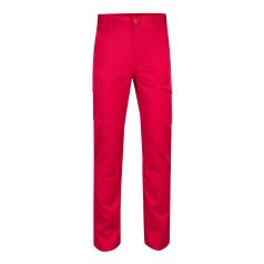   Pantaloni stretch cu buzunare multiple, Unisex, 2502E12549, Velilla, Bumbac, Poliester, Rosu, 54