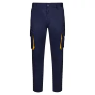   Pantaloni de twill cu buzunare multiple in doua tonuri, Unisex, 2502E12040, Velilla, Bumbac, Poliester, Albastru, 38
