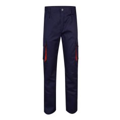  Pantaloni de twill cu buzunare multiple in doua tonuri, Unisex, 2502E12051, Velilla, Bumbac, Poliester, Albastru, 42