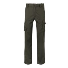   Pantaloni stretch cu buzunare multiple, Unisex, 2502E13070, Velilla, Bumbac, Poliester, Verde armata, 38