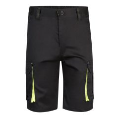   Pantaloni scurti elastici cu buzunare multiple in doua tonuri, Unisex, 2502E11992, Velilla, Bumbac, Poliester, Negru, 56