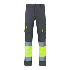   Pantaloni elastici cu buzunare multiple, in doua tonuri, Unisex, 2502E13969, Velilla, Bumbac, Poliester, Gri, 4XL